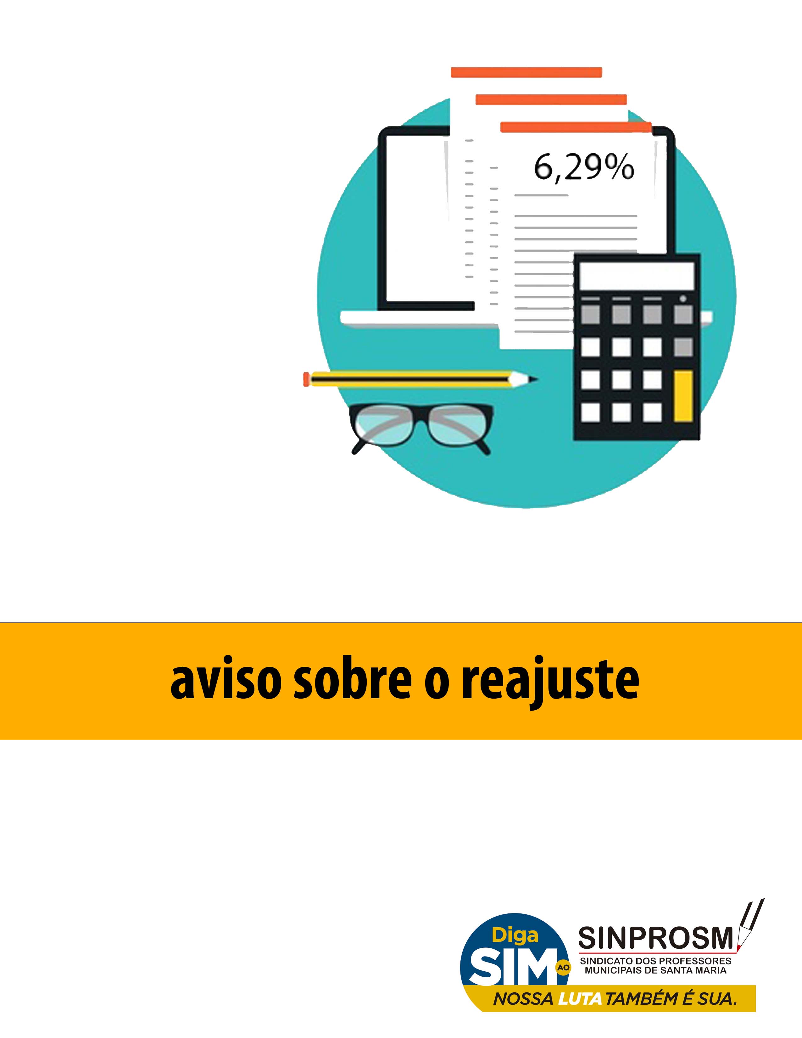 Aviso sobre o reajuste de 6,29%