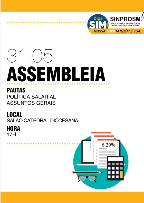 Sinprosm convoca categoria para assembleia nesta quarta-feira (31)