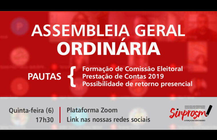 Sinprosm convoca categoria para importante assembleia virtual em 6 de maio