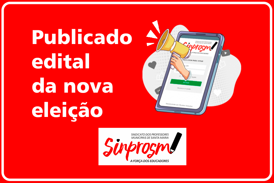 Nova eleição do Sinprosm será nos dias 15 e 16 de setembro