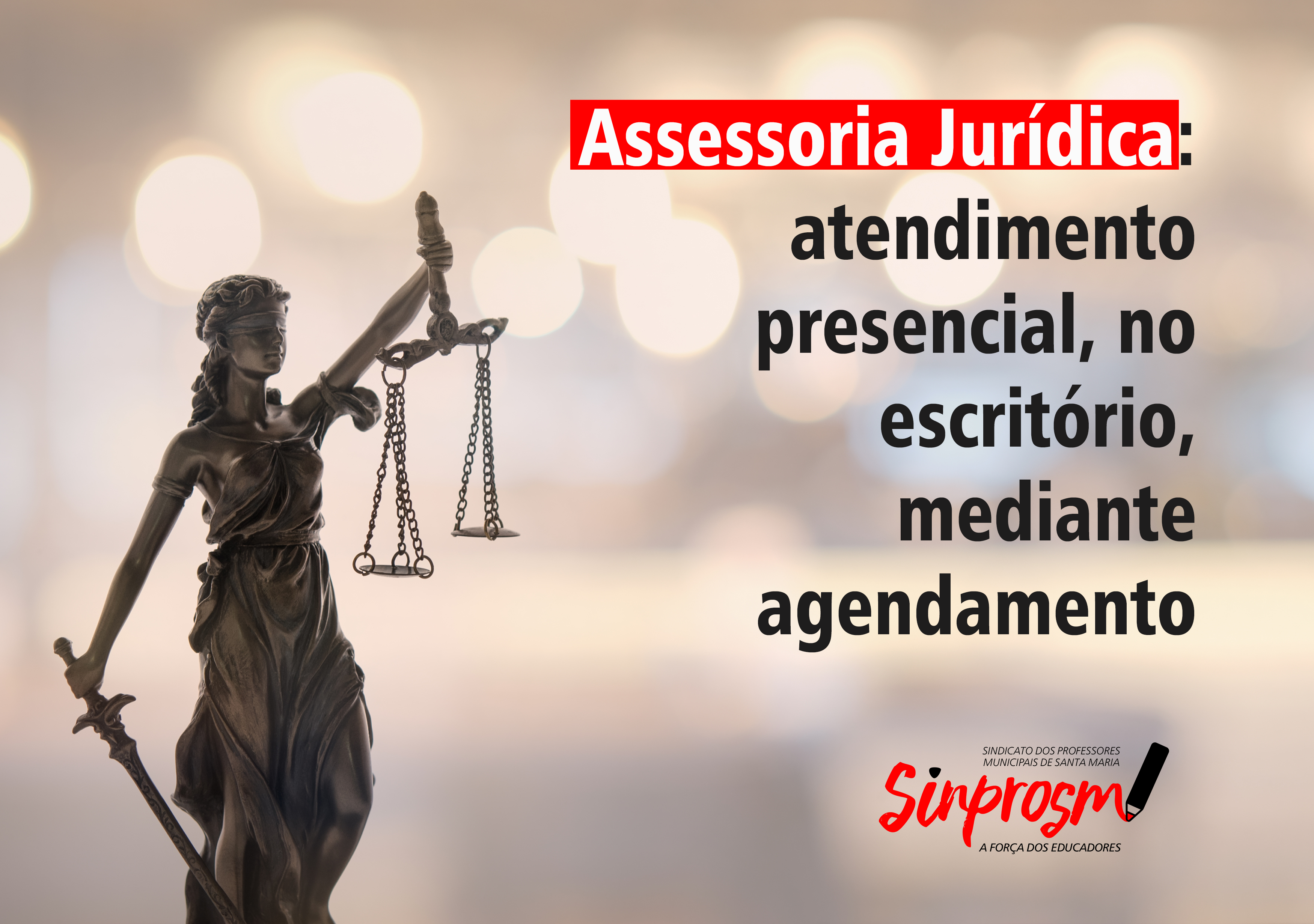 Assessoria jurídica: atendimento presencial no escritório com agendamento