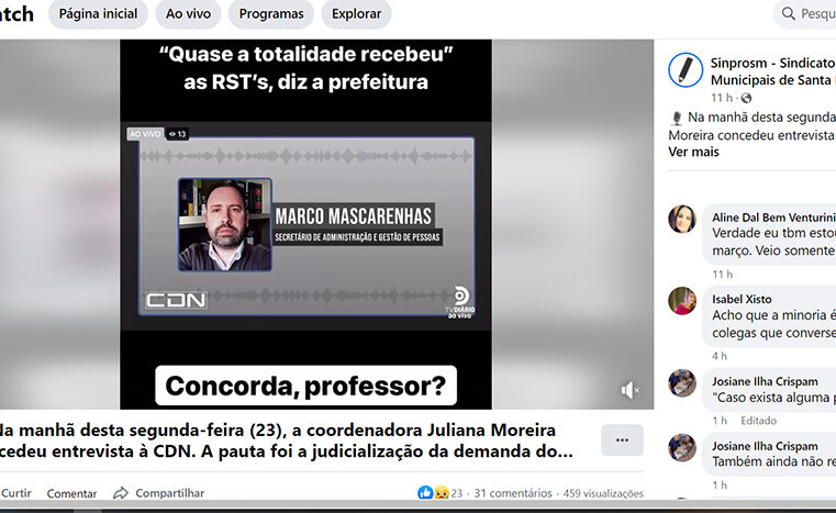 Claudemir Pereira: Sindicato dos Professores contesta secretário sobre RST’s