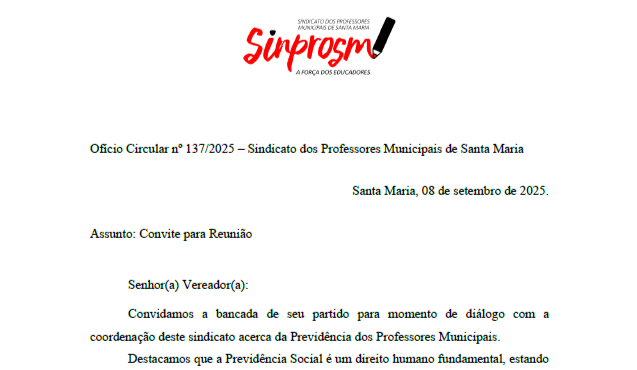 Sinprosm leva debate da Previdência à Câmara de Vereadores