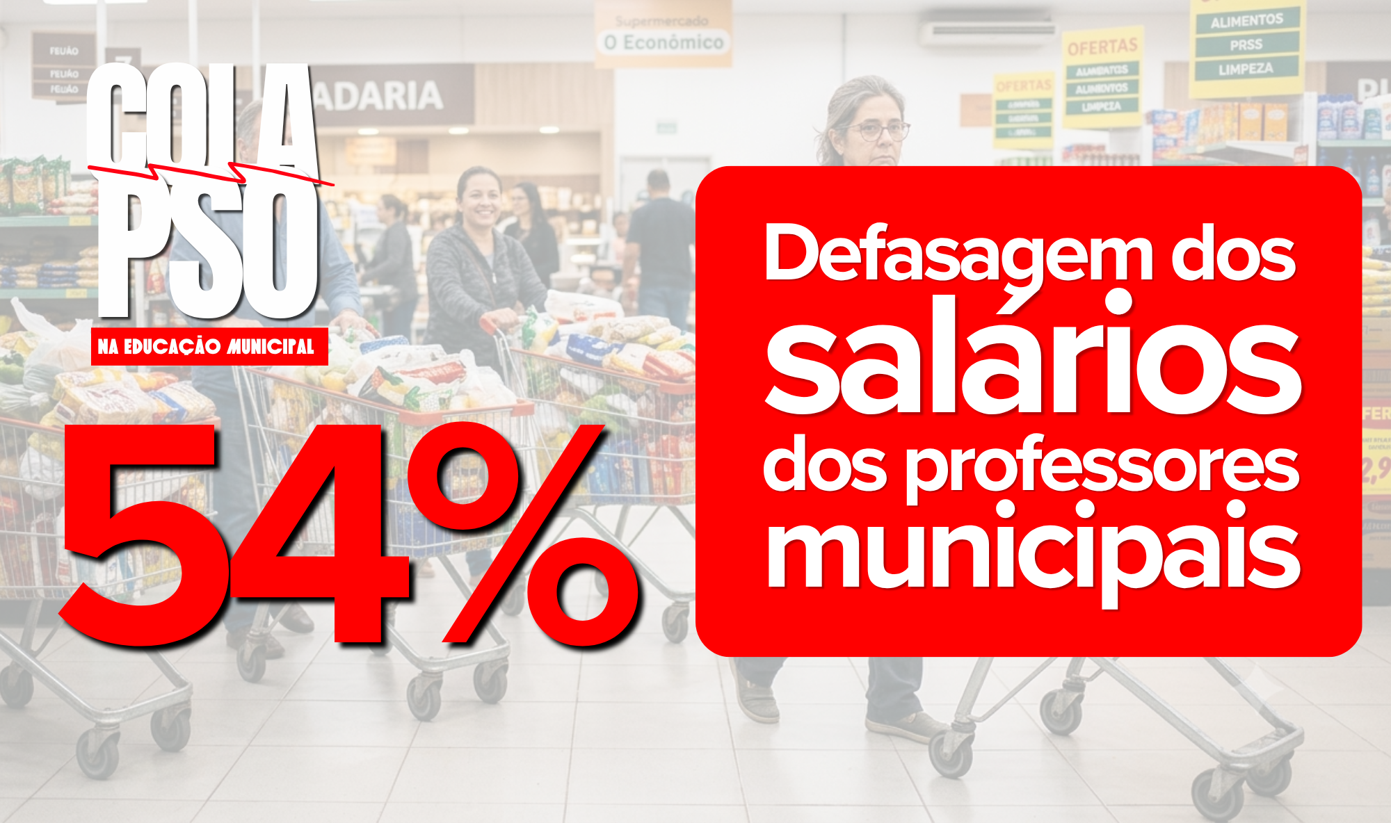 Defasagem no salário dos professores é maior do que 54%