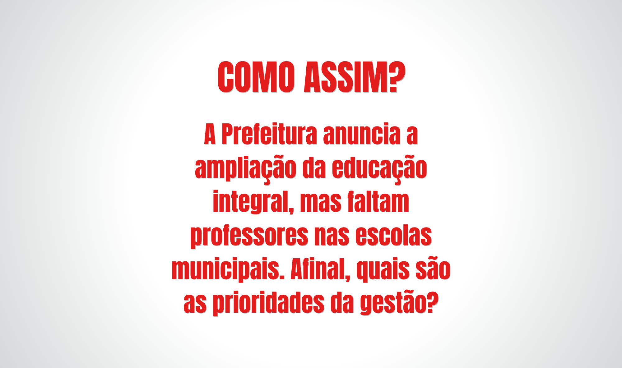 Prefeitura anuncia expansão da educação integral, mas mantém uma gestão que retira professores da própria rede
